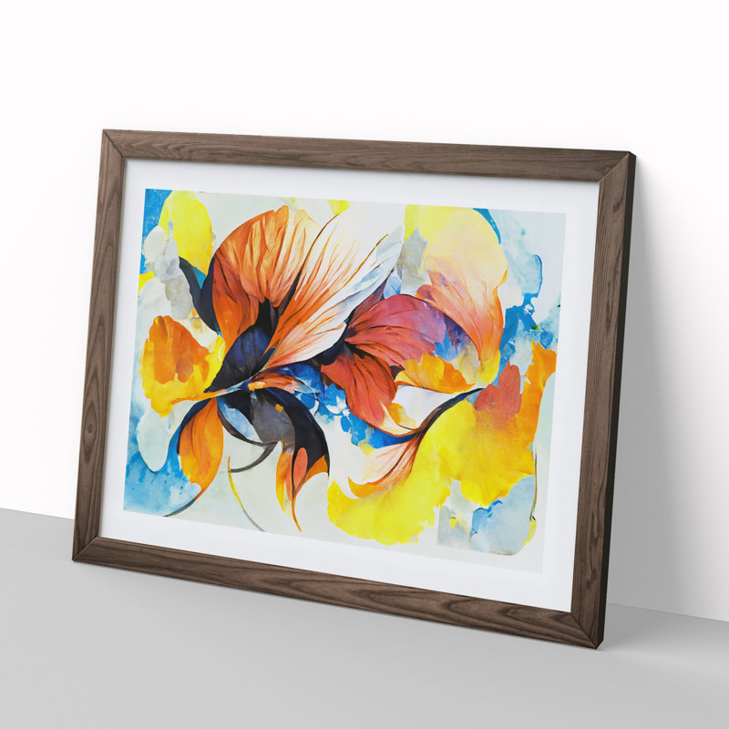 Flowers - Framed Print, 46cm H x 64cm W, Walnut Framed