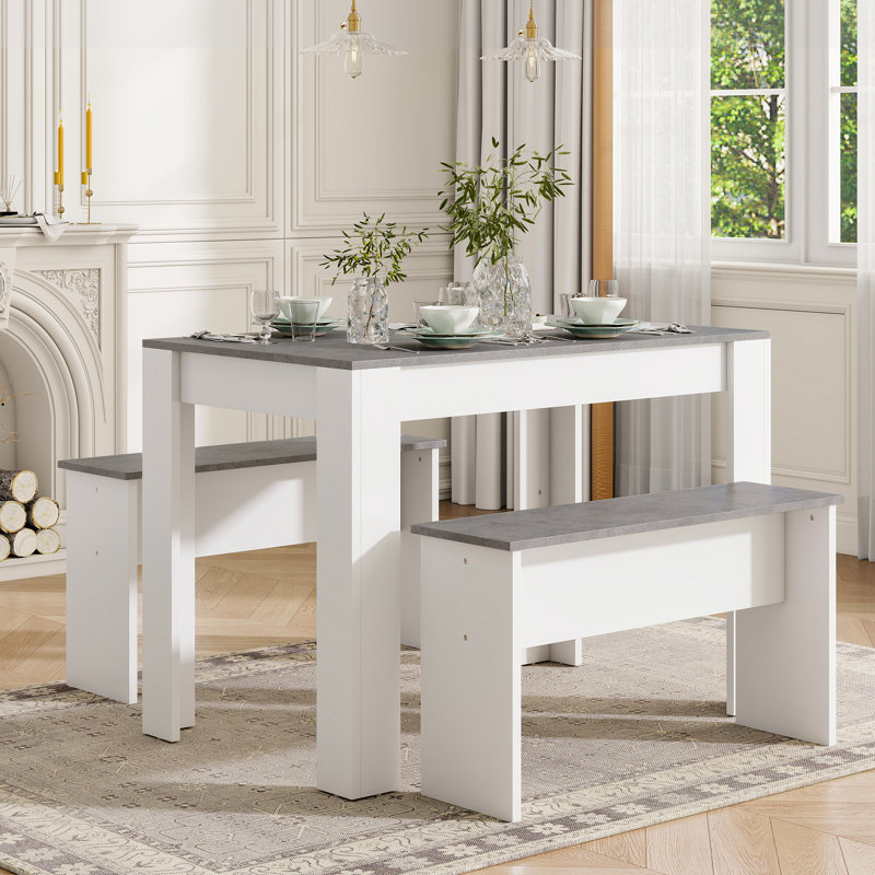 Rigoberto 4 - Person Dining Set, White