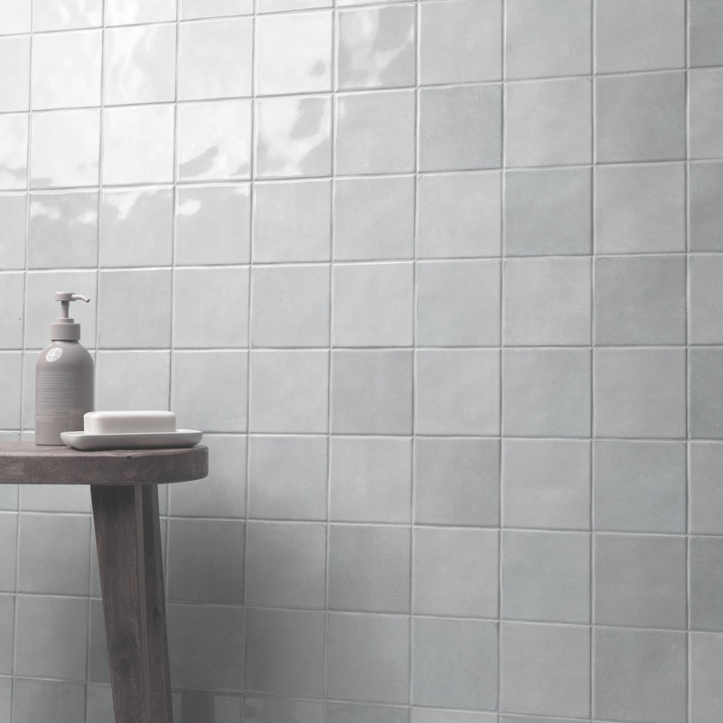 Renzo Glossy Ceramic Wall Tile, Sky