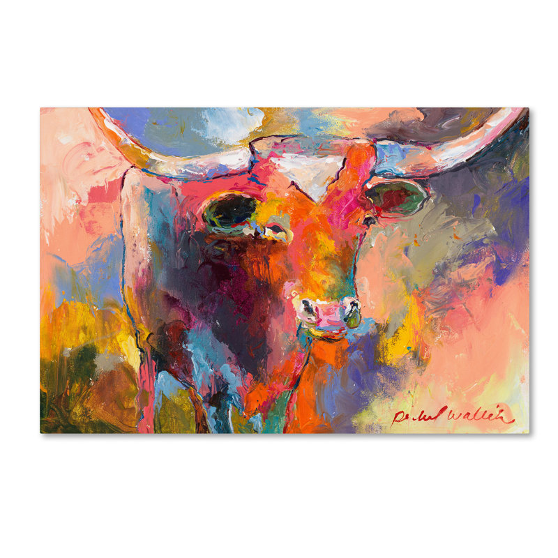 « boeuf », impression sur toile, H 22 po x l 32 po x P 2 po, Pas de tapis, Toile tendue