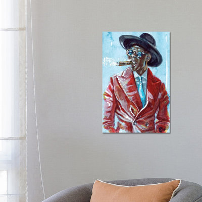 A Man and His Cigar 1 Piece Wrapped Canvas Painting