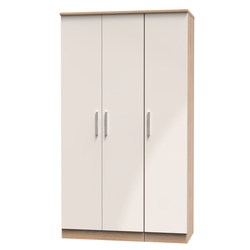 Borgeson Manufactured Wood Wardrobe, Kashmir Gloss/Bardolino Oak