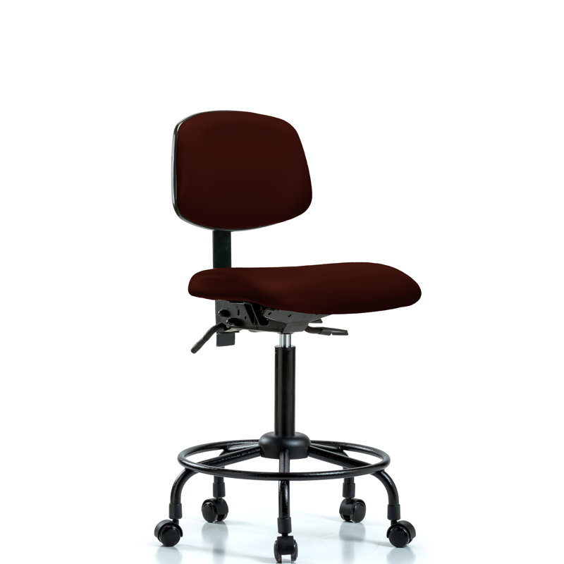 Matilda Drafting Chair, Burgundy, Glides, Not Included