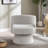 Rachedi 360° Swivel Velvet Barrel Accent Chair with Curved Backrest-115283126