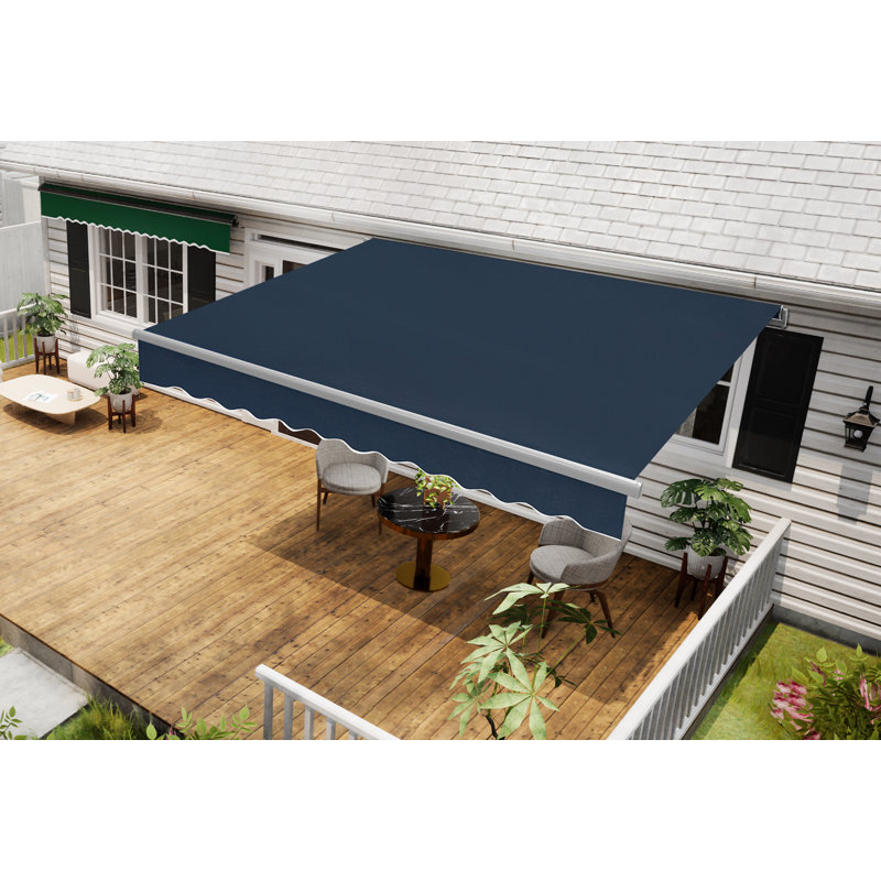 Patio Awning Sunshade Canopy for Manual Retractable Awnings, Blue, 98.4" W x 78.7" D