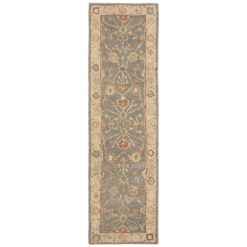 Tapis oriental en laine touffeté à la main Dunbar, Tapis de couloir 2 pi 3 po x 12 pi