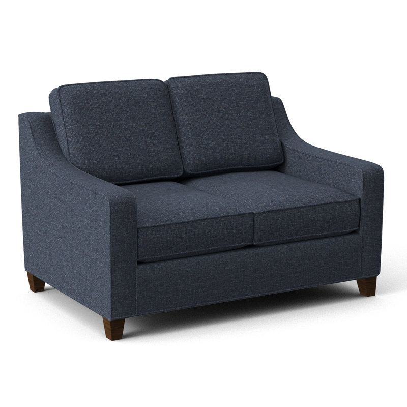Clark 54" Square Arm Sofa Bed, Connelly Blue Jay, Montana Walnut
