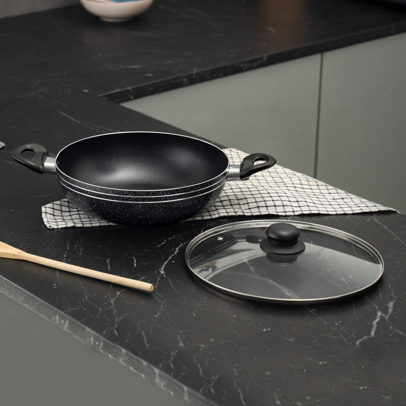 ROYALFORD Aluminium Wok Pan Induction Safe Frying Pan with Non-Stick Coating, 8.5cm H x 42cm W x 26cm D