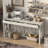 60''Acacia Veneer Console Table With 4 Spacious Drawers, Modern Crisscross Design Entryway Table With Open Bottom Storage,Farmhouse Sofa Table For Living Room,Kitchen,Dining Room,Hallway-1153253576