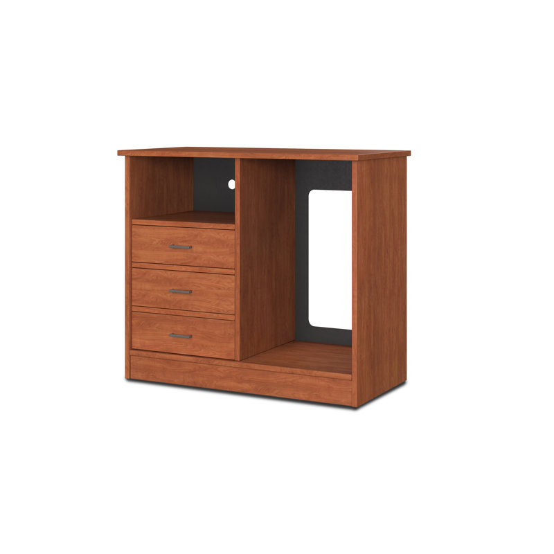 Microfridge Credenza 3 Drawer, Wild Cherry