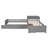 117.6" W L-Shaped Platform Bed With Trundle And Drawers, Linked With Built-In Desk, Twin, Grey-1650688100