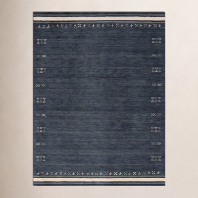 Santiago Charcoal Handmade Wool Geometric Rug