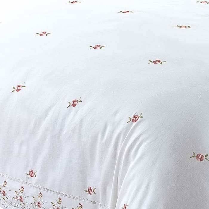 Stramoine Solid Colour Duvet Cover with Pillowcases Included, White, Kingsize Duvet Cover + 2 Standard Pillowcases
