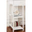 Bureau d'ordinateur 47 po avec 7 tiroirs en tissu et une prise de courant, blanc moderne pour tiroirs de jeux vidéo rectangulaires