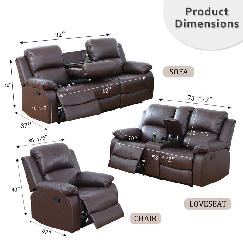 Keayon Faux Leather Recliner, Brown Faux Leather