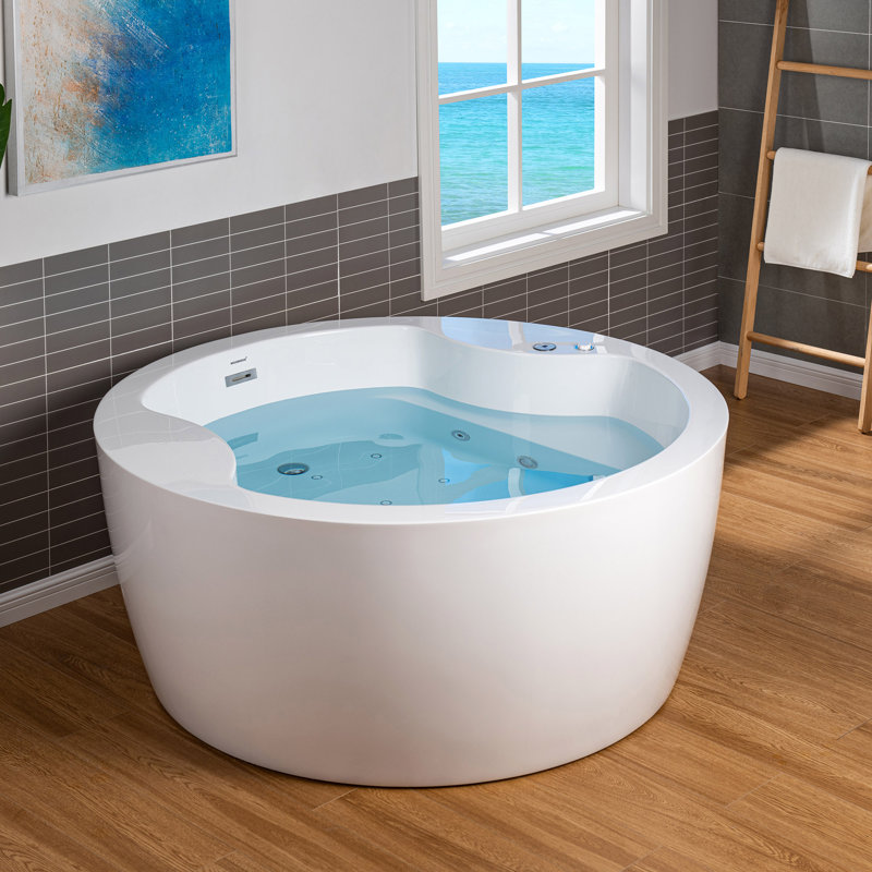 Baignoire tourbillon 59 "à jets d'eau et bulles d'air 59 po avec siège intégré, panneau DEL
