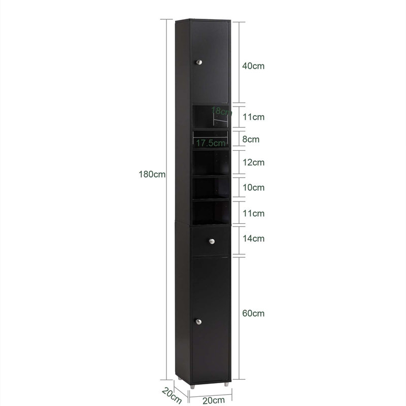 Aadhith Freestanding Linen Cabinet, Black