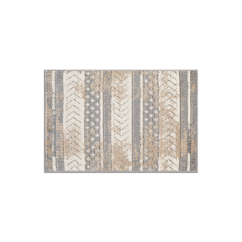 Tapis intérieur / extérieur gris / ivoire / beige Alphee, Rectangulaire 2 pi x 3 pi
