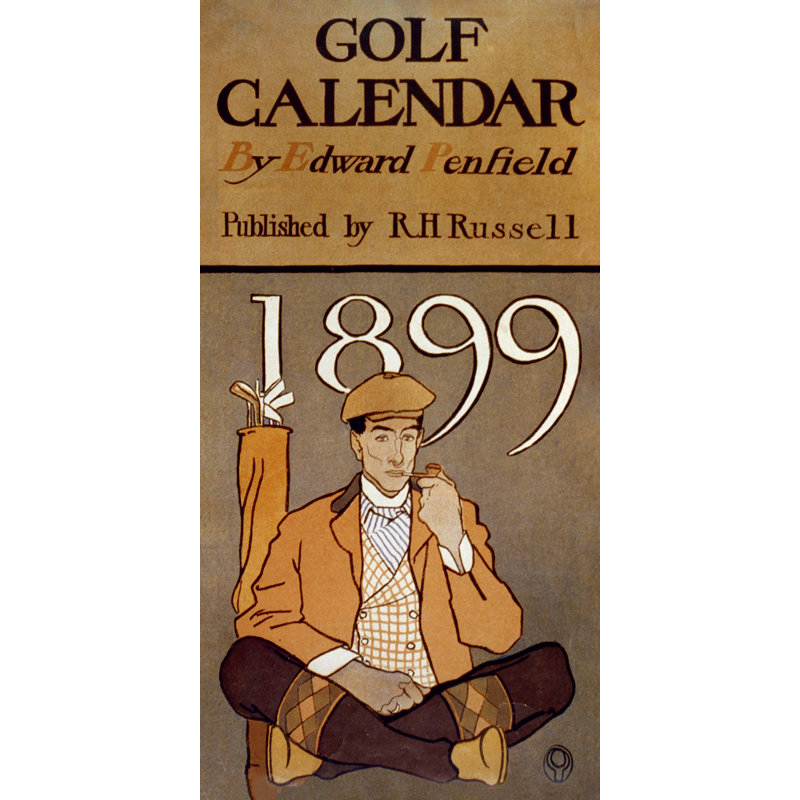 "Golf Calendrier 1899", reproduction sur toile tendue, H 24 po x l 12 po