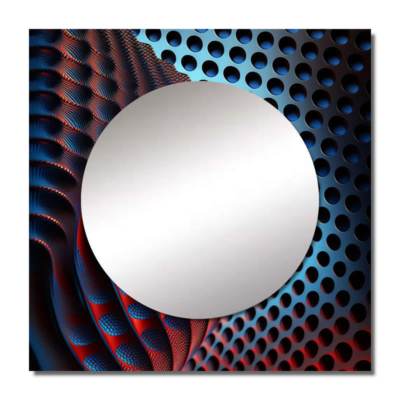 Hughen - Miroir géométrique moderne mural pour salle de bain, 36 po x 36 po