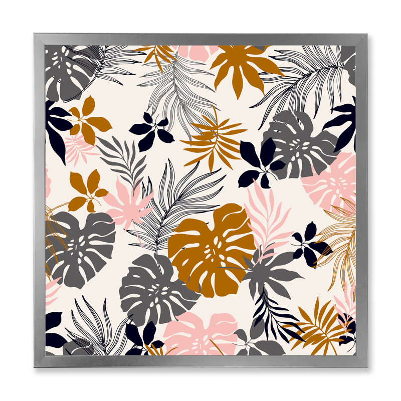 Nature tropicale, feuilles de Monstera en silhouette - impression sur toile, H 16 po x l 16 po x 1,5 po