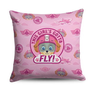 Paw Patrol Pattern Throw Pillow, Soft Decorative Cartoon Character, 18 x 18 Inches