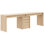 Bureau à domicile 3 pièces avec rangement polyvalent et bureaux, chêne blond naturel