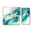 Turquoise Waves In Paradise I - Décoration murale moderne verte 4 pièces-634185889-634185888