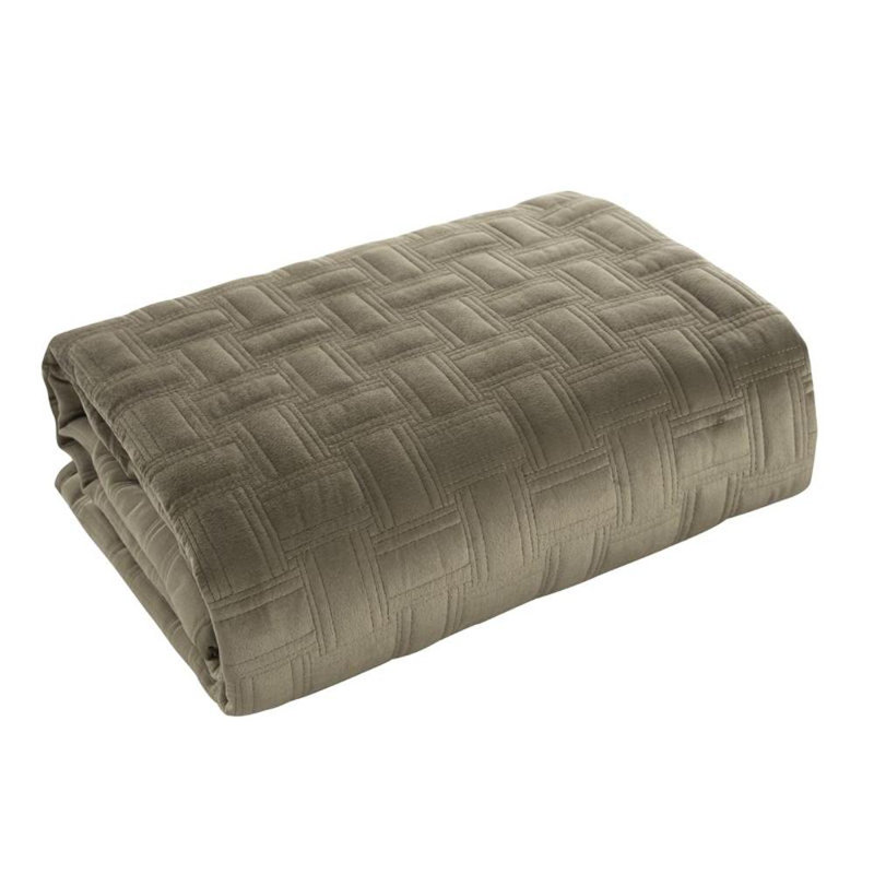 Ghonge Velvet Solid Colour Bedspread with Pillowcases
