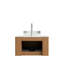 Meuble-lavabo mural 24 po avec lavabo en cristal, rangement rayé 3D, facile à nettoyer, conception moderne