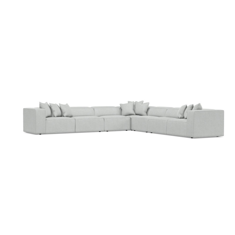 Bliss Sectional, Gray Polyester Blend, 28" H x 160.5" W x 160.5" D
