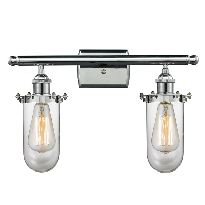 Éclairage pour meuble-lavabo 2 lumières Farview, Nickel satiné brossé, DEL, Transparent