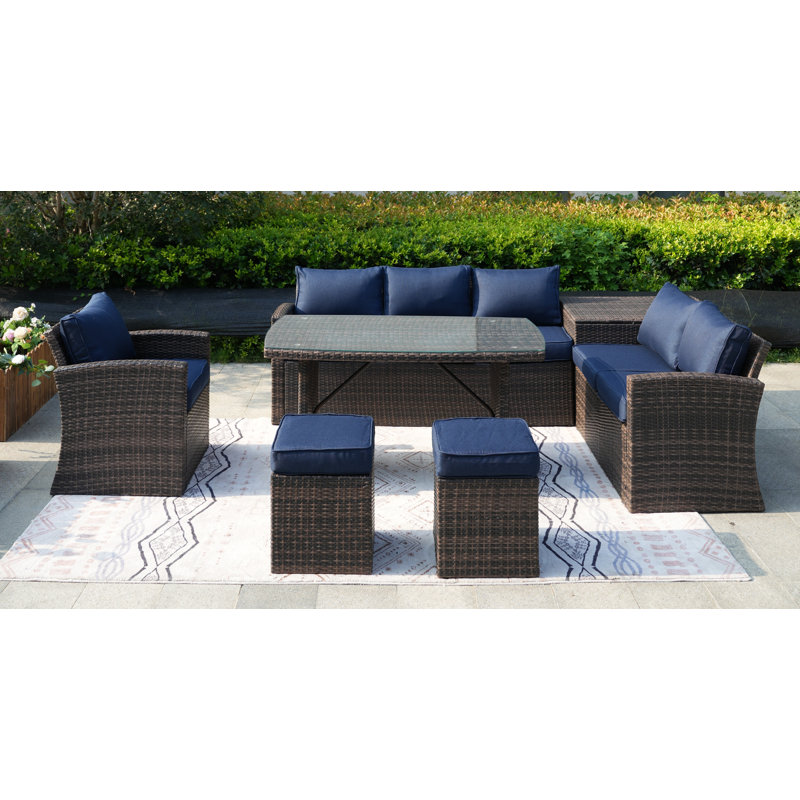 Housse de coussin d'extérieur 0 pièce Wildon Home®, Bleu marine