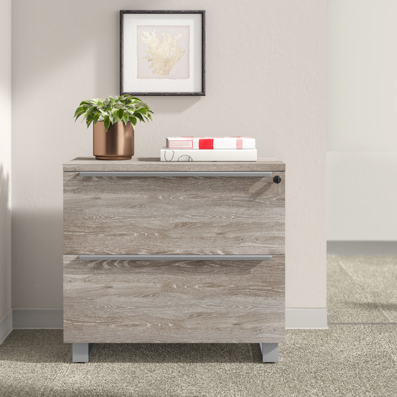 Maysey 32'' Wide 2 -Drawer File Cabinet, Gray/Silver