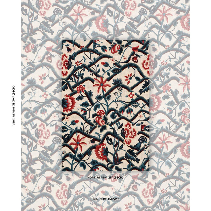 Jacobean Garden Velvet Fabric, Gold
