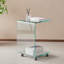 Table d'appoint et de bout en verre transparent en forme de C, petite table de bout en verre trempé