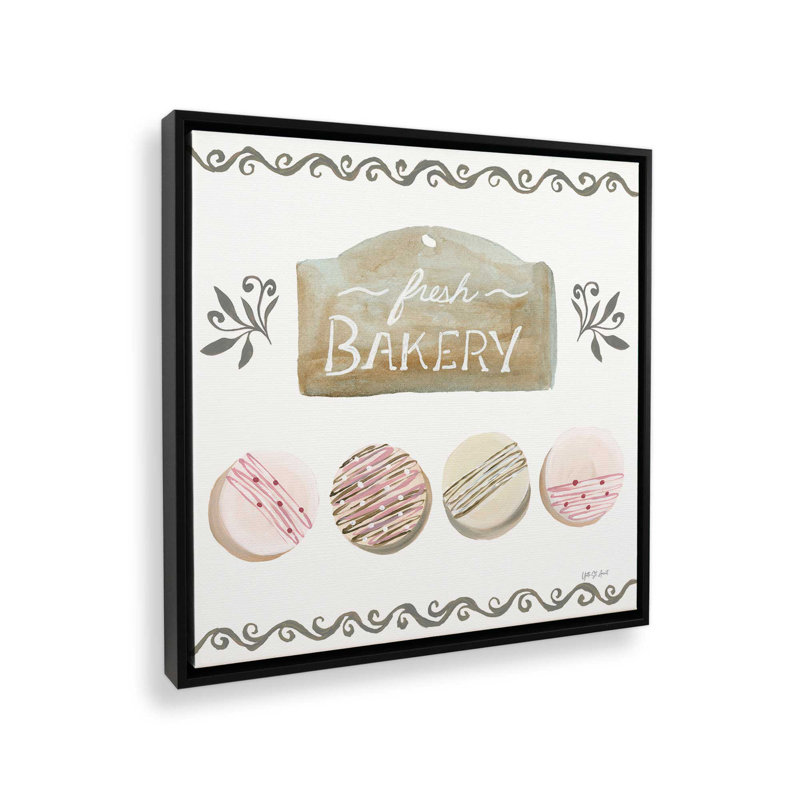 «Bake Shoppe I» par Yvette St. Amant, reproduction d'art, H 36 po x l 36 po, Noir, Cadre flottant