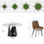 Ensemble de table de salle à manger en pierre frittée 7 pièces avec chaises en similicuir-311572133-311572129