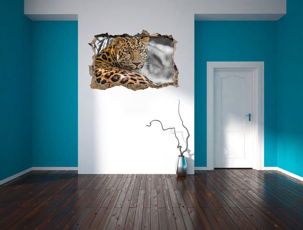 Entspannender Leopard Wandsticker