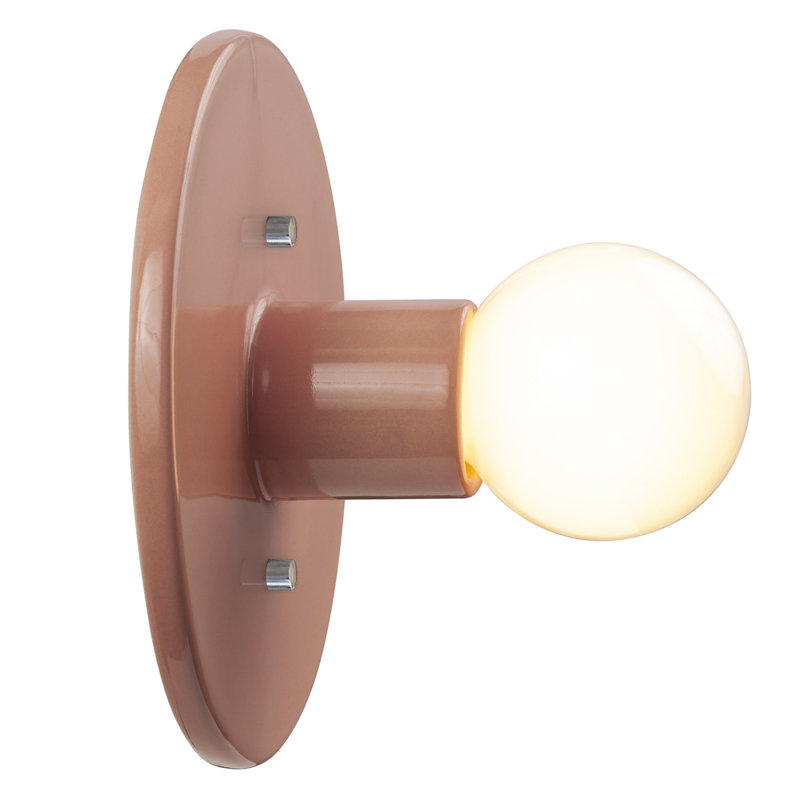1 - Light Flush Mounted Sconce, Gloss Blush