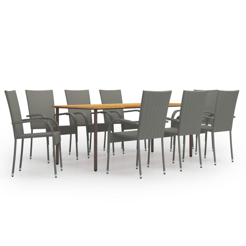 Ensemble repas 8 personnes avec coussins Lawenda, Gris