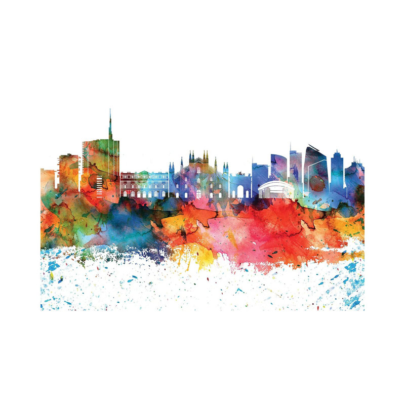Milan Skyline by WallDecorAddict - Wrapped Canvas Gallery-Wrapped Canvas Giclée, 101.6 cm H x 66.04 cm W x 1.91 cm D