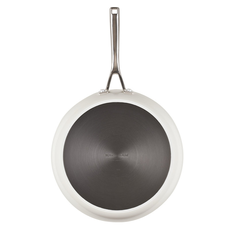 Kitchenaid Hard Anodized Ceramic Nonstick Frying Pan / Skillet, Porcelain White, 12.25"