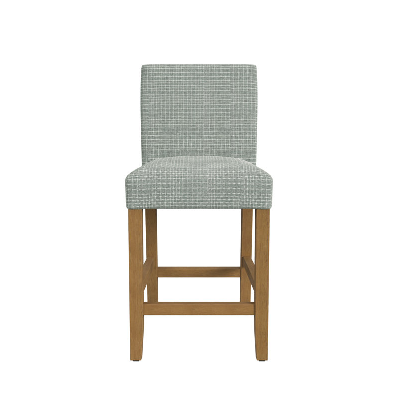 Niebrara Upholstered Counter Stool, Sage Mini Grid Woven