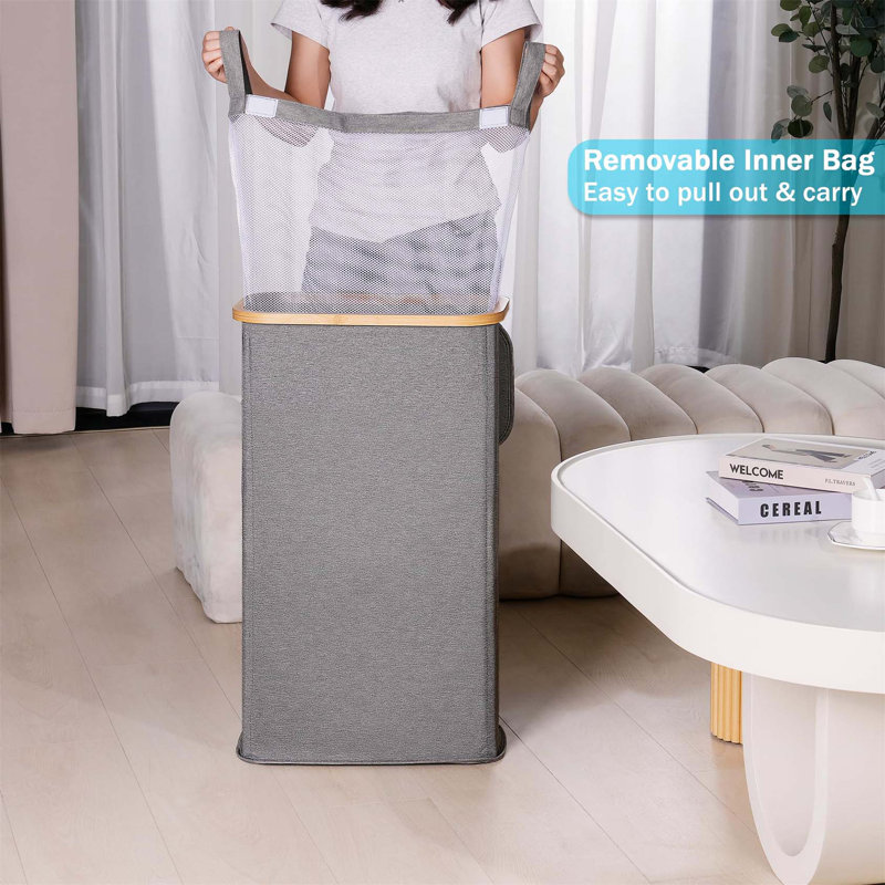 Bhargava Laundry Hamper with Handles, 70 x 41 x 22, Grey
