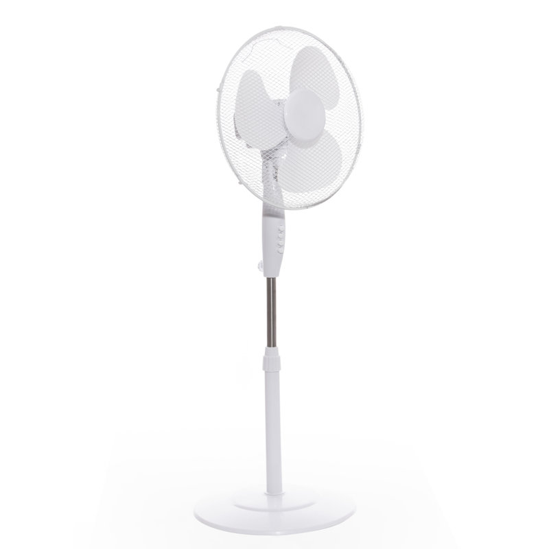 Daewoo 16Pedestal Fan With Oscillating Tiltable Head 3 Speed Settings White, 16 Pedestal Fan