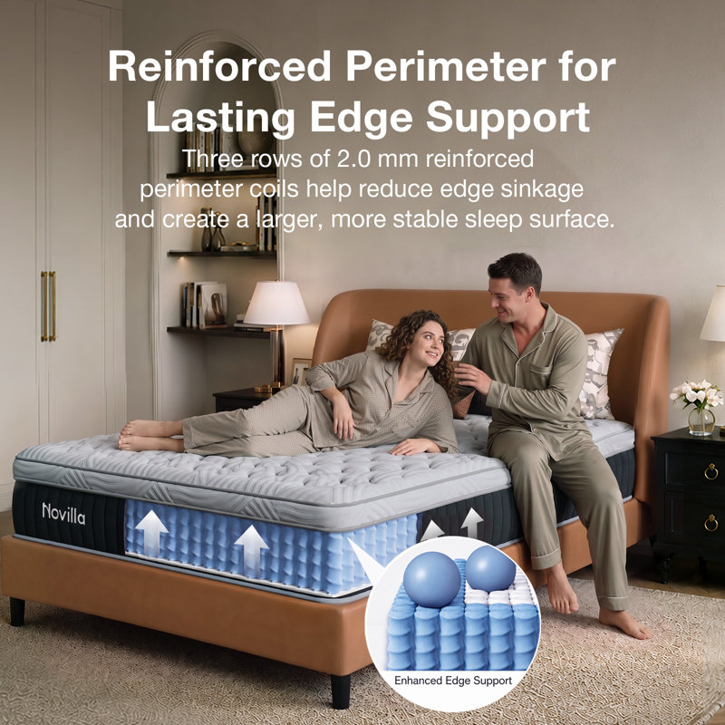 Novilla 30cm Cooling 7-Zones Support Pocket Sprung Mattress, Small Double (4')