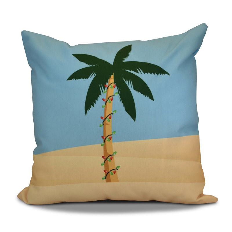 Housse de coussin décoratif carré Coastal Christmas, H 20 po x l 20 po, Bleu