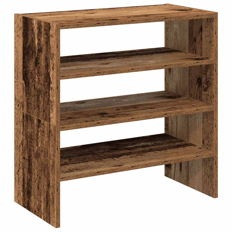 6 Pair Shoe Rack, Old Wood