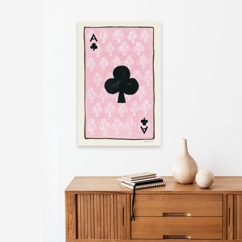 Ace of Club Art, art abstrait contemporain, H 24 po x l 16 po